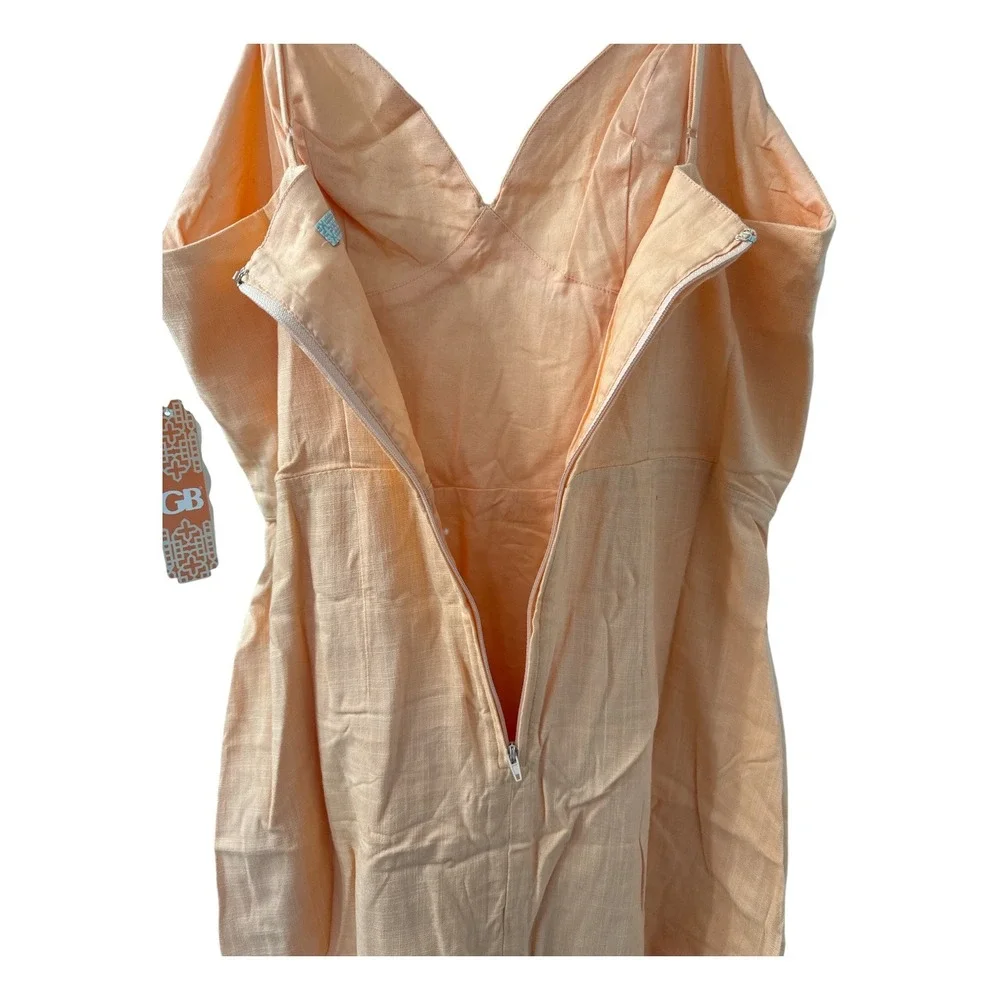 GB Girls Peach Orange Wrap Front Spaghetti Strap Dress Size Large NEW